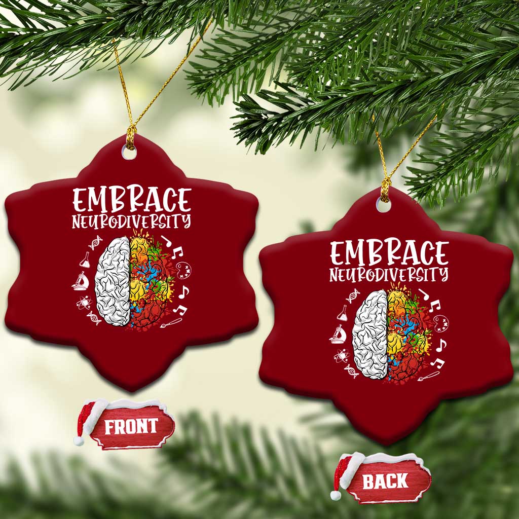 Embrace Neurodiversity Ceramic Ornament Autism Awareness ASD ADHD Acceptance TS02 Print Your Wear