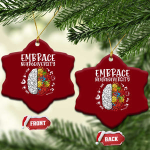 Embrace Neurodiversity Ceramic Ornament Autism Awareness ASD ADHD Acceptance TS02 Print Your Wear