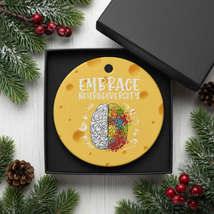 Embrace Neurodiversity Ceramic Ornament Autism Awareness ASD ADHD Acceptance TS02 1pc Yellow Cheese Print Your Wear