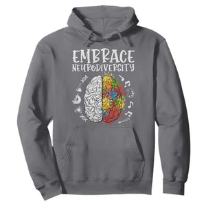 Embrace Neurodiversity Hoodie Autism Awareness ASD ADHD Acceptance TS02 Charcoal Print Your Wear