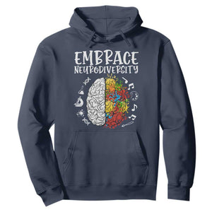 Embrace Neurodiversity Hoodie Autism Awareness ASD ADHD Acceptance TS02 Navy Print Your Wear