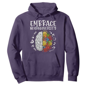 Embrace Neurodiversity Hoodie Autism Awareness ASD ADHD Acceptance TS02 Purple Print Your Wear