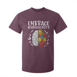 Embrace Neurodiversity T Shirt For Kid Autism Awareness ASD ADHD Acceptance TS02 Maroon Print Your Wear