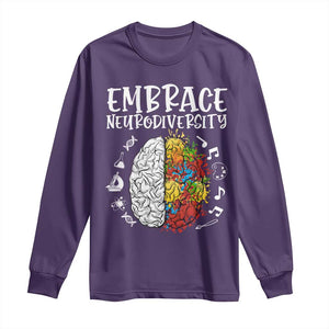 Embrace Neurodiversity Long Sleeve Shirt Autism Awareness ASD ADHD Acceptance TS02 Purple Print Your Wear