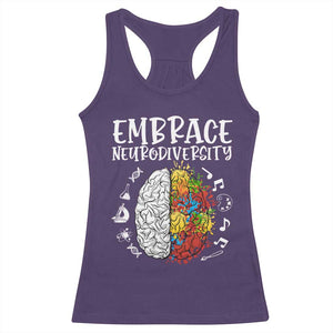 Embrace Neurodiversity Racerback Tank Top Autism Awareness ASD ADHD Acceptance TS02 Purple Print Your Wear