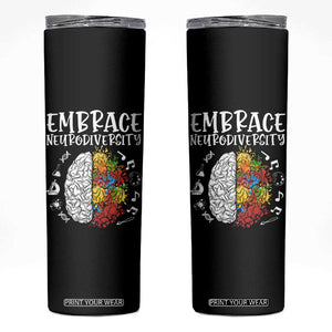 Embrace Neurodiversity Skinny Tumbler Autism Awareness ASD ADHD Acceptance TS02 Black Print Your Wear