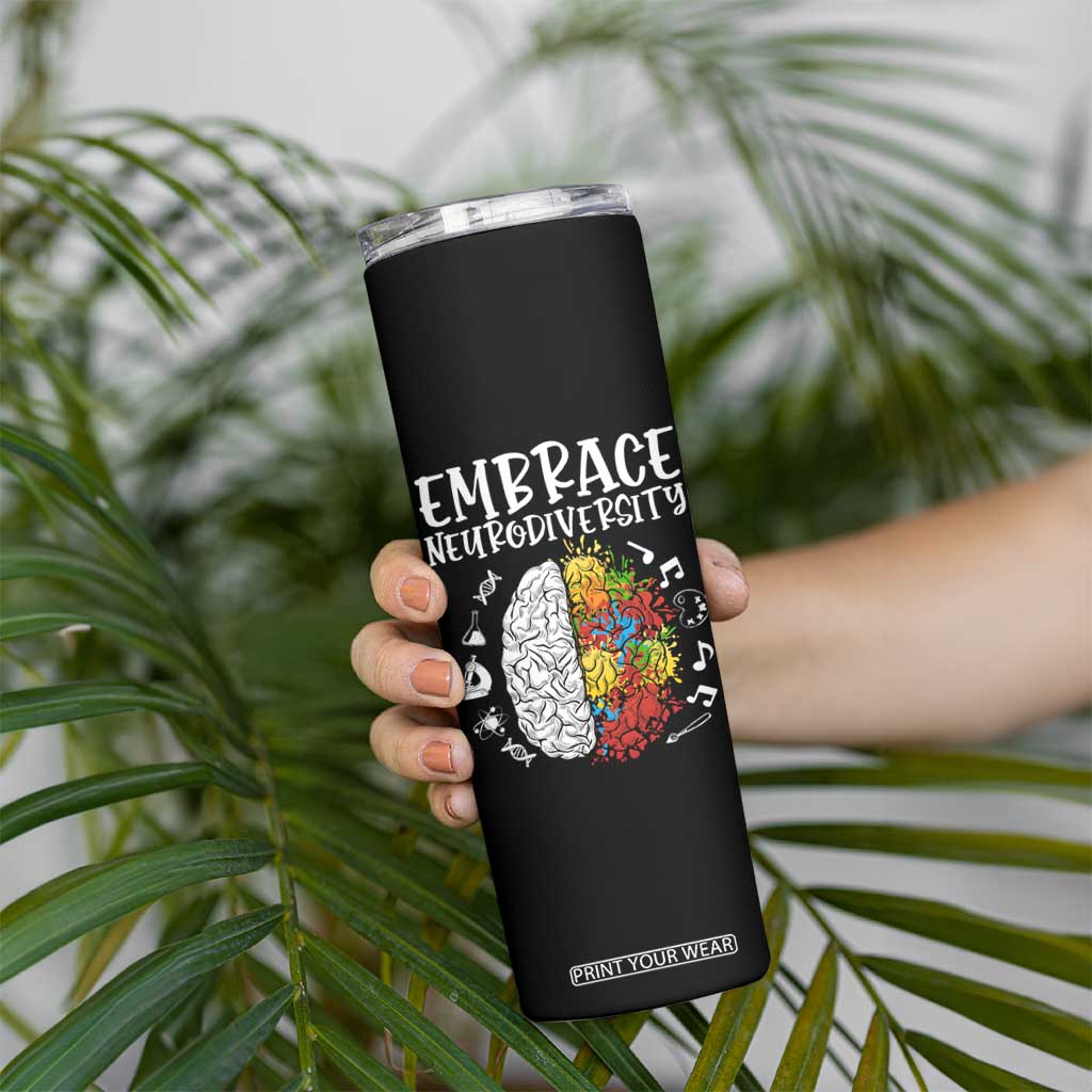 Embrace Neurodiversity Skinny Tumbler Autism Awareness ASD ADHD Acceptance TS02 Print Your Wear