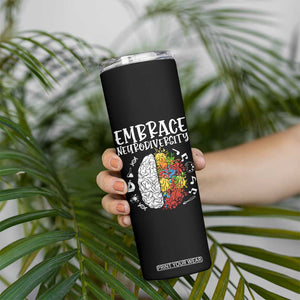 Embrace Neurodiversity Skinny Tumbler Autism Awareness ASD ADHD Acceptance TS02 Print Your Wear