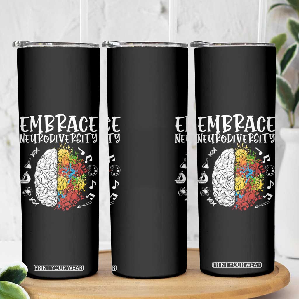 Embrace Neurodiversity Skinny Tumbler Autism Awareness ASD ADHD Acceptance TS02 Print Your Wear