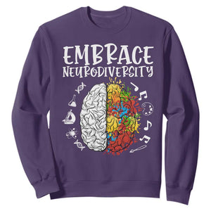 Embrace Neurodiversity Sweatshirt Autism Awareness ASD ADHD Acceptance TS02 Purple Print Your Wear