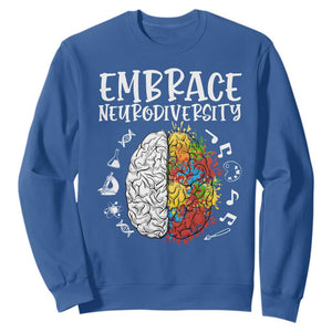 Embrace Neurodiversity Sweatshirt Autism Awareness ASD ADHD Acceptance TS02 Royal Blue Print Your Wear