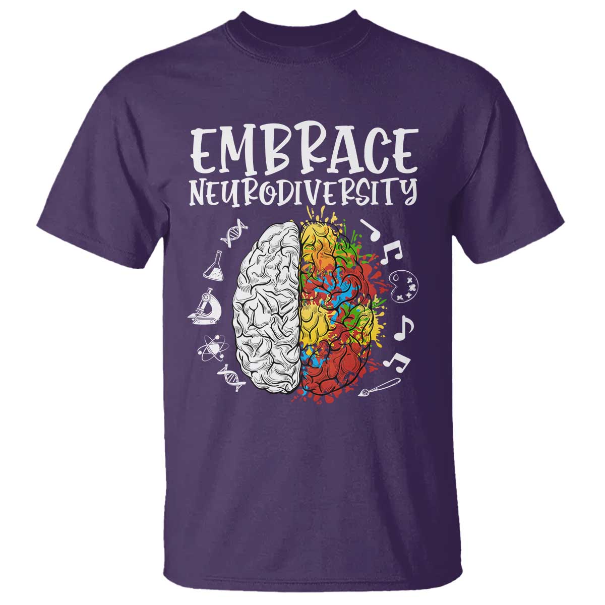 Embrace Neurodiversity T Shirt Autism Awareness ASD ADHD Acceptance TS02 Purple Print Your Wear
