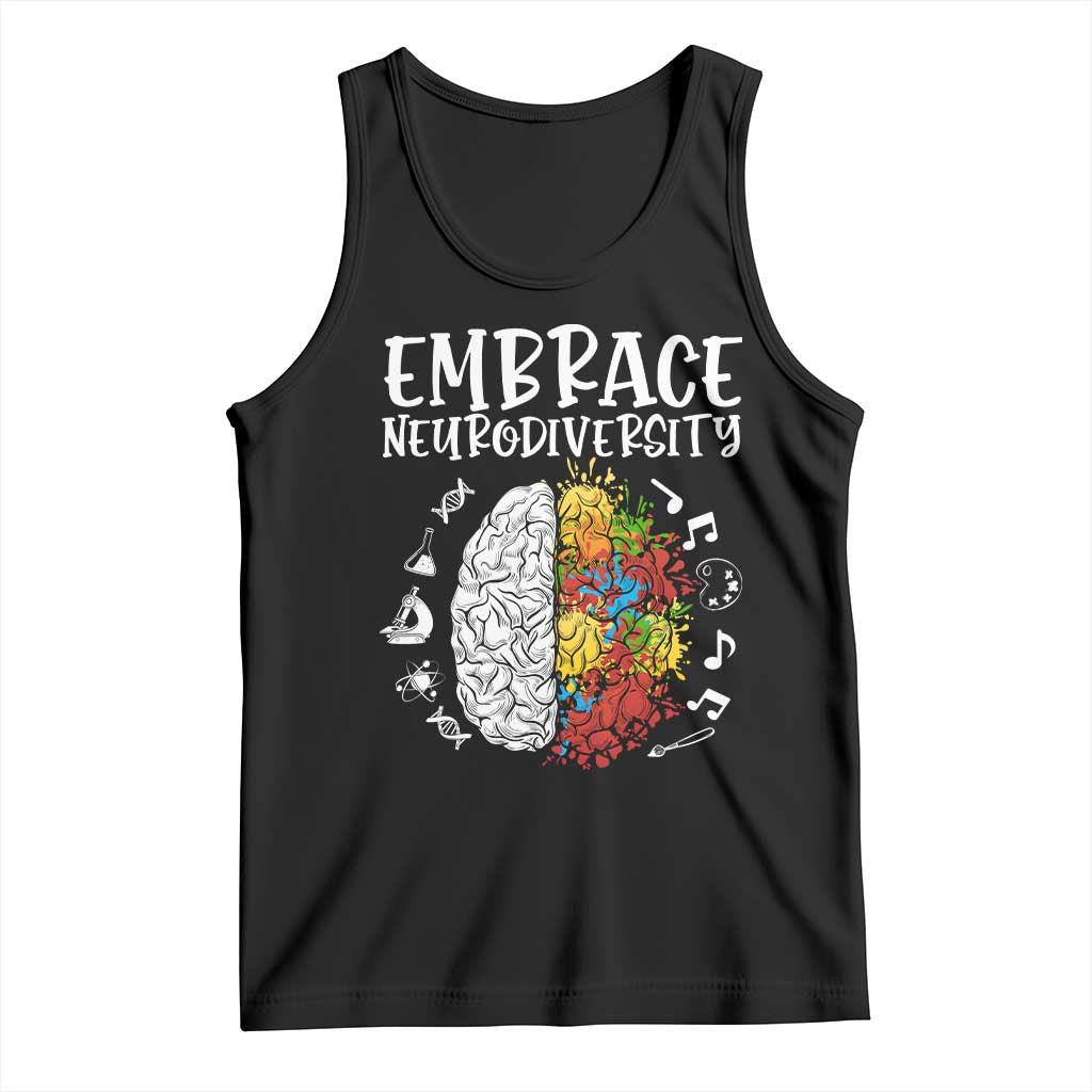 Embrace Neurodiversity Tank Top Autism Awareness ASD ADHD Acceptance TS02 Black Print Your Wear