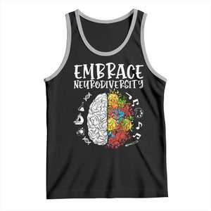 Embrace Neurodiversity Tank Top Autism Awareness ASD ADHD Acceptance TS02 Black Athletic Heather Print Your Wear