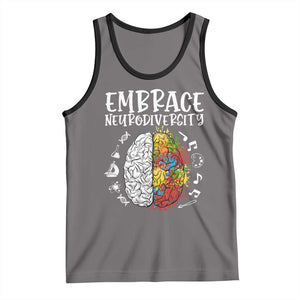 Embrace Neurodiversity Tank Top Autism Awareness ASD ADHD Acceptance TS02 Deep Heather Black Print Your Wear