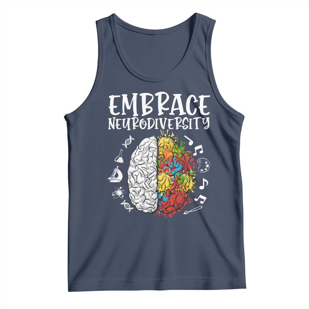 Embrace Neurodiversity Tank Top Autism Awareness ASD ADHD Acceptance TS02 Navy Print Your Wear