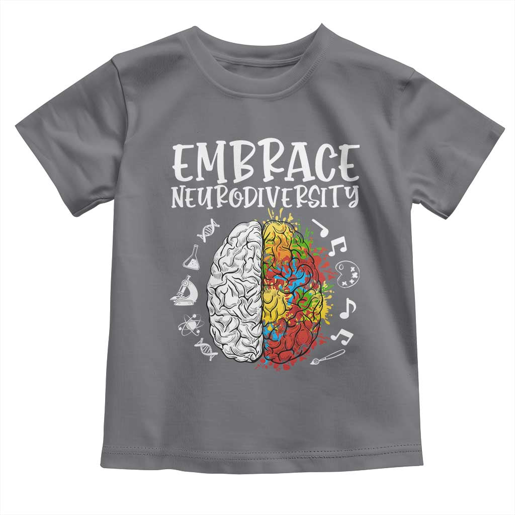 Embrace Neurodiversity Toddler T Shirt Autism Awareness ASD ADHD Acceptance TS02 Charcoal Print Your Wear
