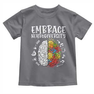 Embrace Neurodiversity Toddler T Shirt Autism Awareness ASD ADHD Acceptance TS02 Charcoal Print Your Wear