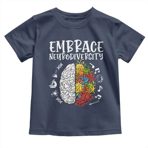 Embrace Neurodiversity Toddler T Shirt Autism Awareness ASD ADHD Acceptance TS02 Navy Print Your Wear