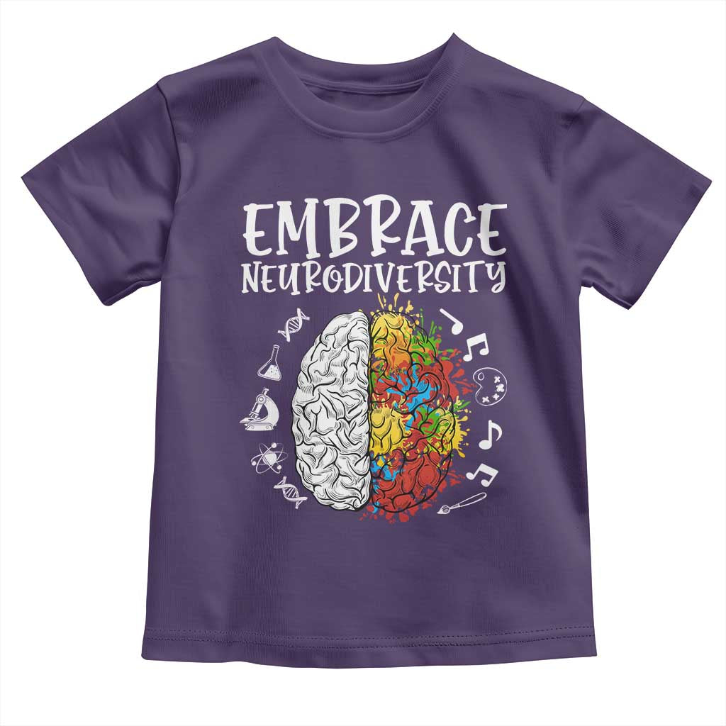 Embrace Neurodiversity Toddler T Shirt Autism Awareness ASD ADHD Acceptance TS02 Purple Print Your Wear