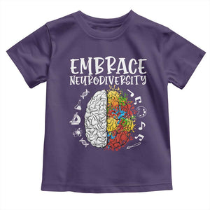 Embrace Neurodiversity Toddler T Shirt Autism Awareness ASD ADHD Acceptance TS02 Purple Print Your Wear