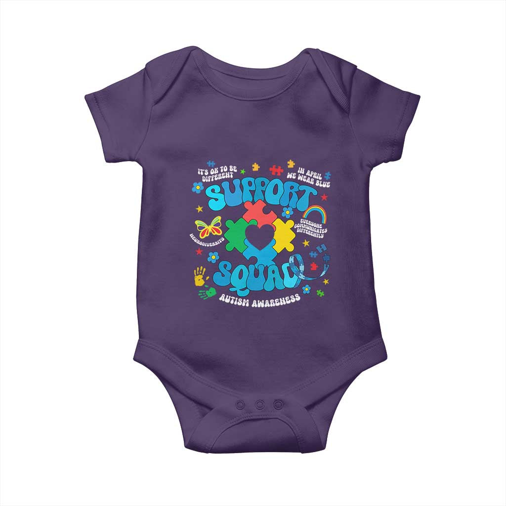 Autism Awareness Support Squad Baby Onesie In April We Wear Blue TS02 Purple Print Your Wear