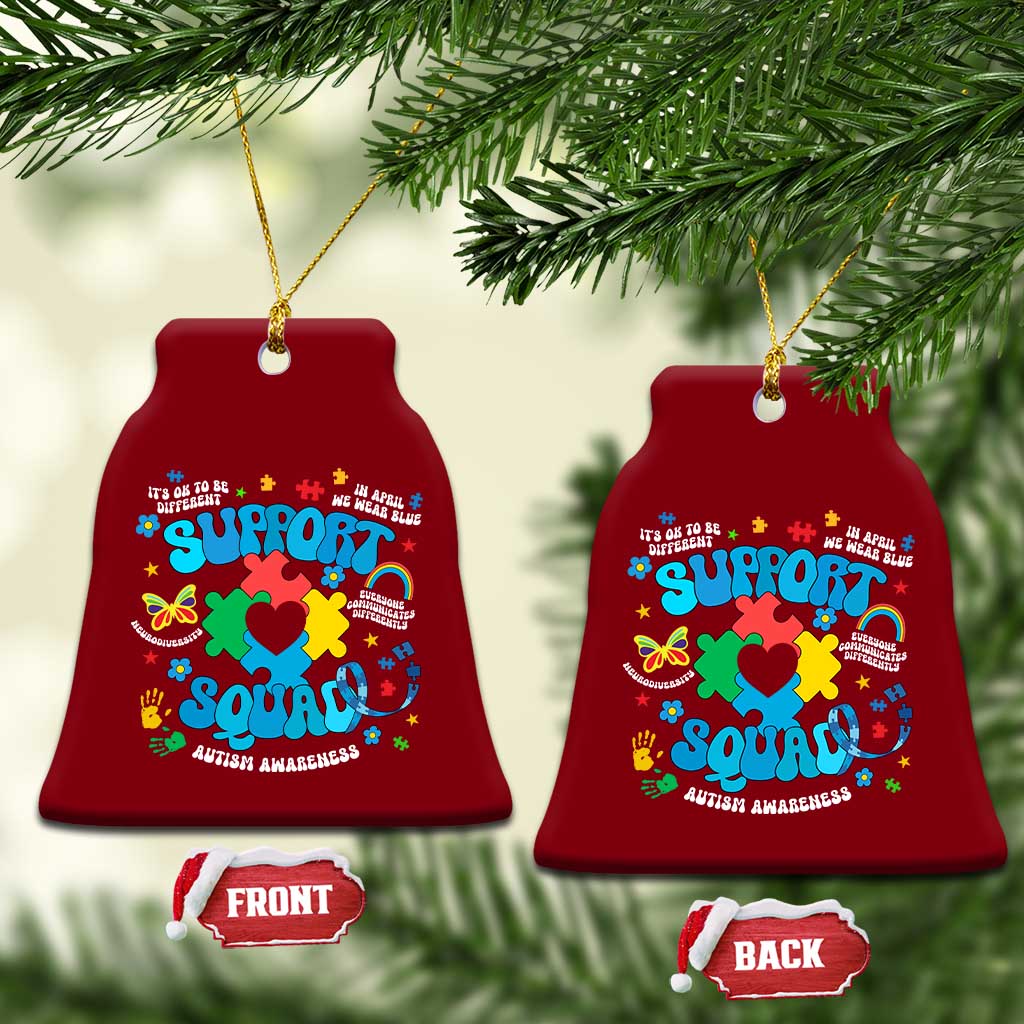 Autism Awareness Support Squad Ceramic Ornament In April We Wear Blue TS02 Print Your Wear
