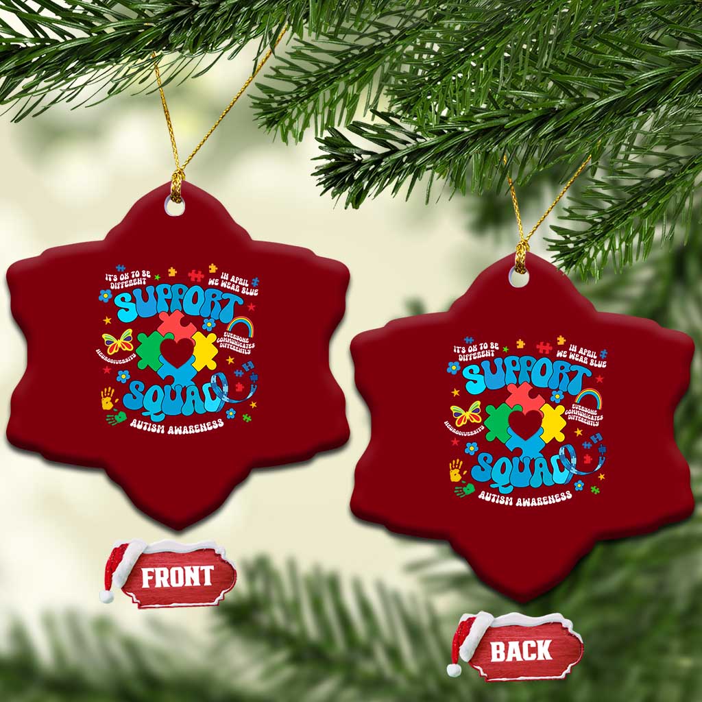 Autism Awareness Support Squad Ceramic Ornament In April We Wear Blue TS02 Print Your Wear