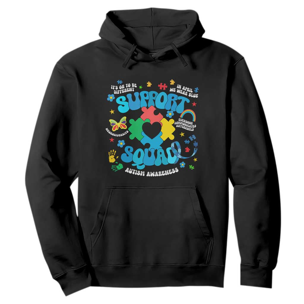 Autism Awareness Support Squad Hoodie In April We Wear Blue TS02 Black Print Your Wear