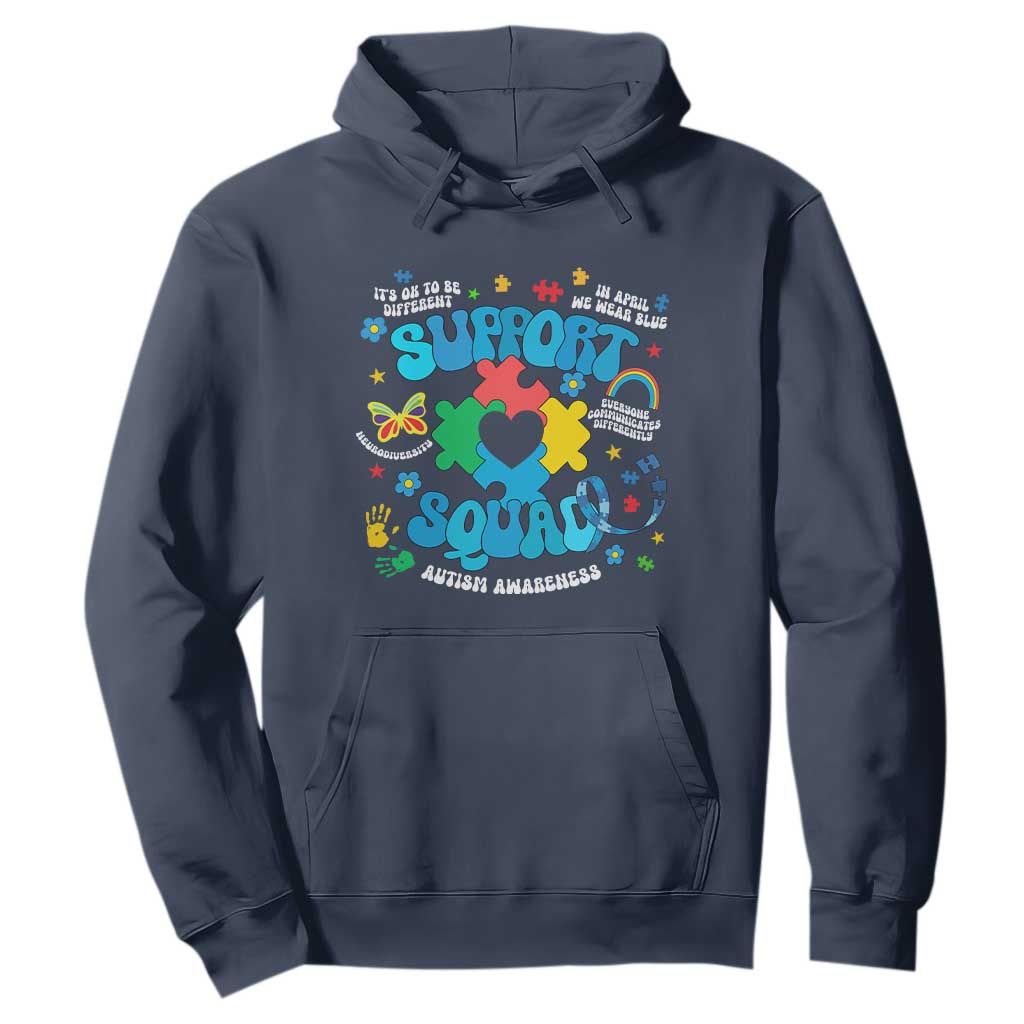 Autism Awareness Support Squad Hoodie In April We Wear Blue TS02 Navy Print Your Wear