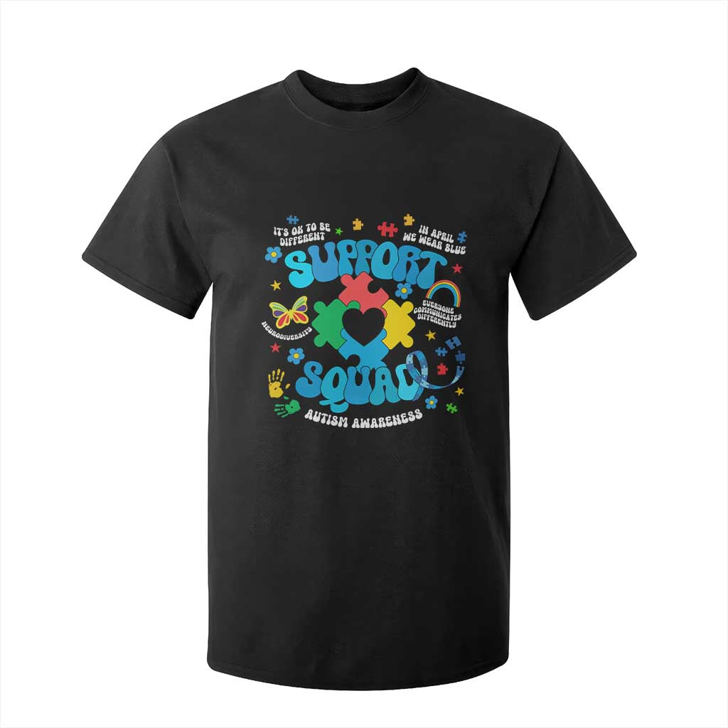 Autism Awareness Support Squad T Shirt For Kid In April We Wear Blue TS02 Black Print Your Wear