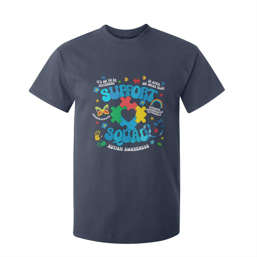 Autism Awareness Support Squad T Shirt For Kid In April We Wear Blue TS02 Navy Print Your Wear