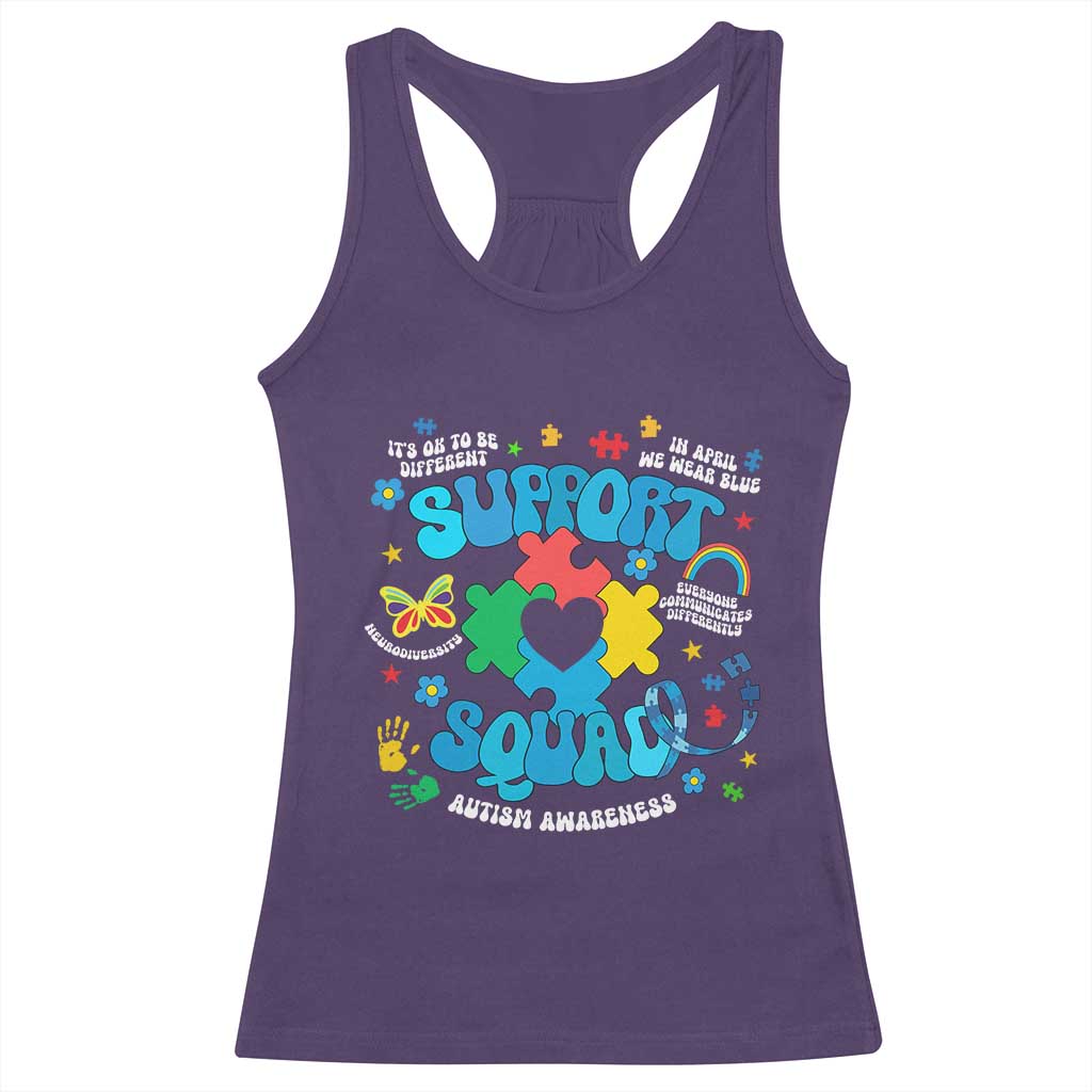 Autism Awareness Support Squad Racerback Tank Top In April We Wear Blue TS02 Purple Print Your Wear