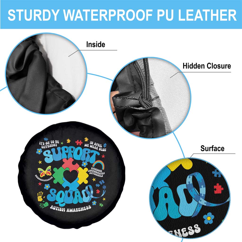 Autism Awareness Support Squad Spare Tire Cover In April We Wear Blue TS02 Print Your Wear