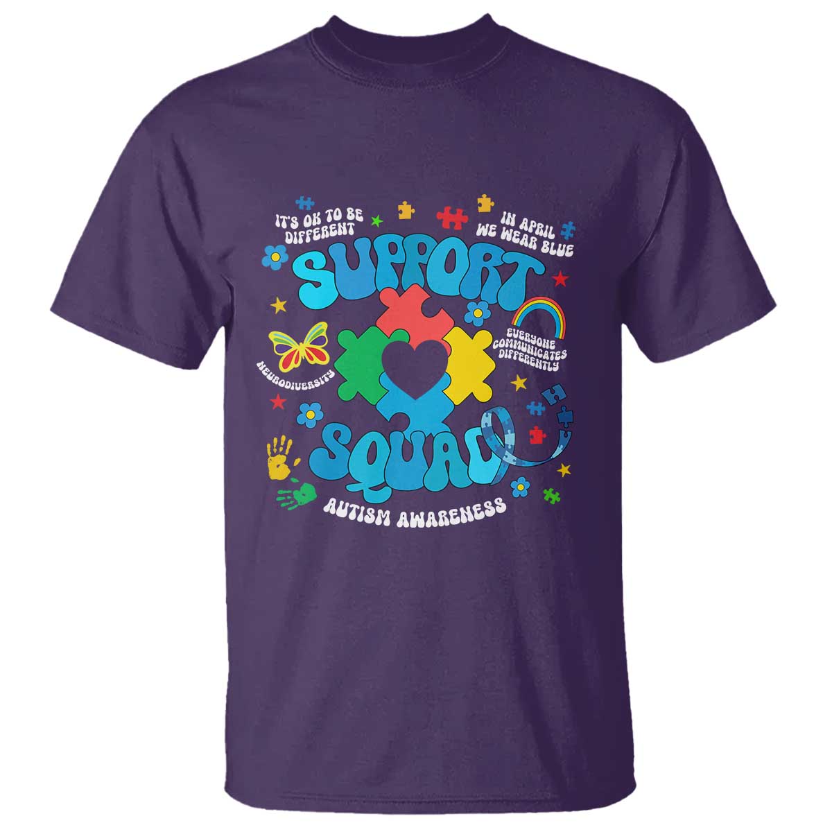 Autism Awareness Support Squad T Shirt In April We Wear Blue TS02 Purple Print Your Wear
