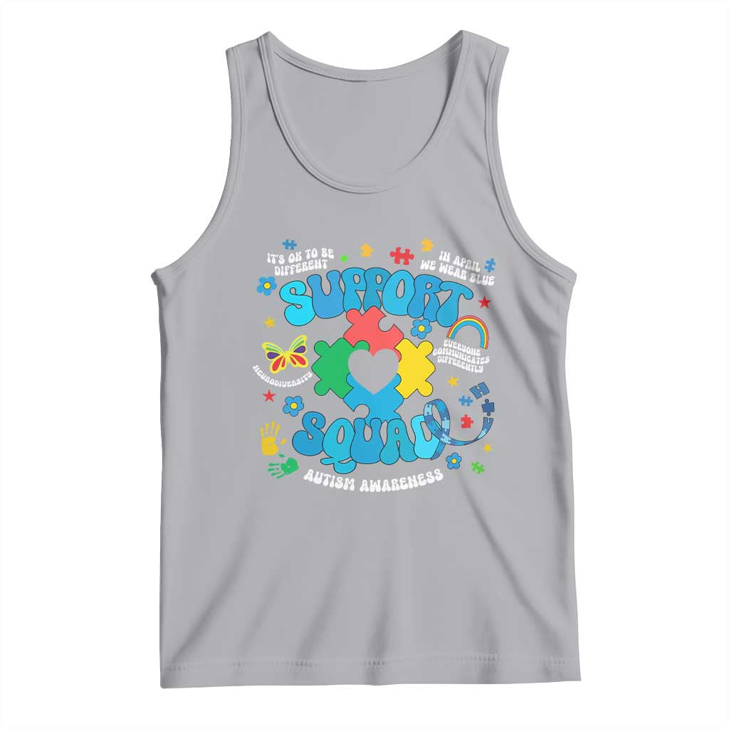 Autism Awareness Support Squad Tank Top In April We Wear Blue TS02 Athletic Heather Print Your Wear