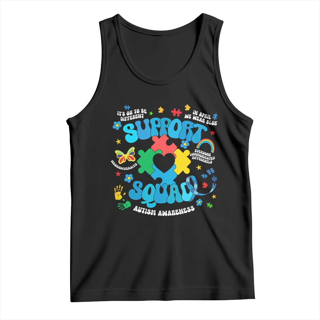 Autism Awareness Support Squad Tank Top In April We Wear Blue TS02 Black Print Your Wear