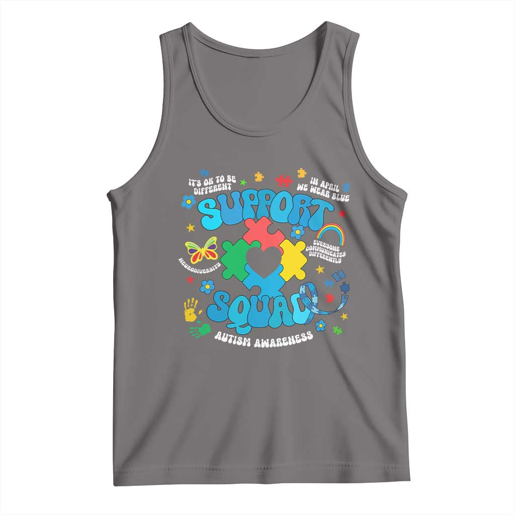 Autism Awareness Support Squad Tank Top In April We Wear Blue TS02 Deep Heather Print Your Wear