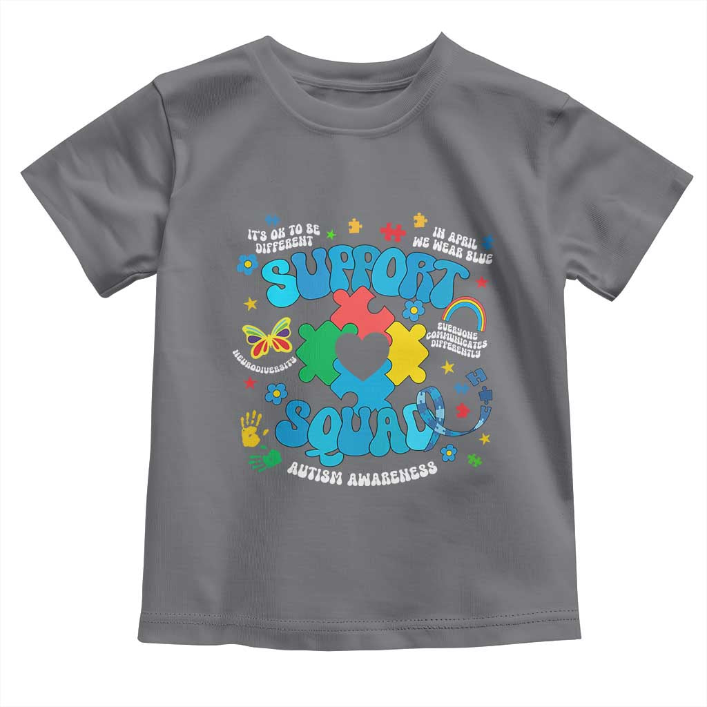 Autism Awareness Support Squad Toddler T Shirt In April We Wear Blue TS02 Charcoal Print Your Wear