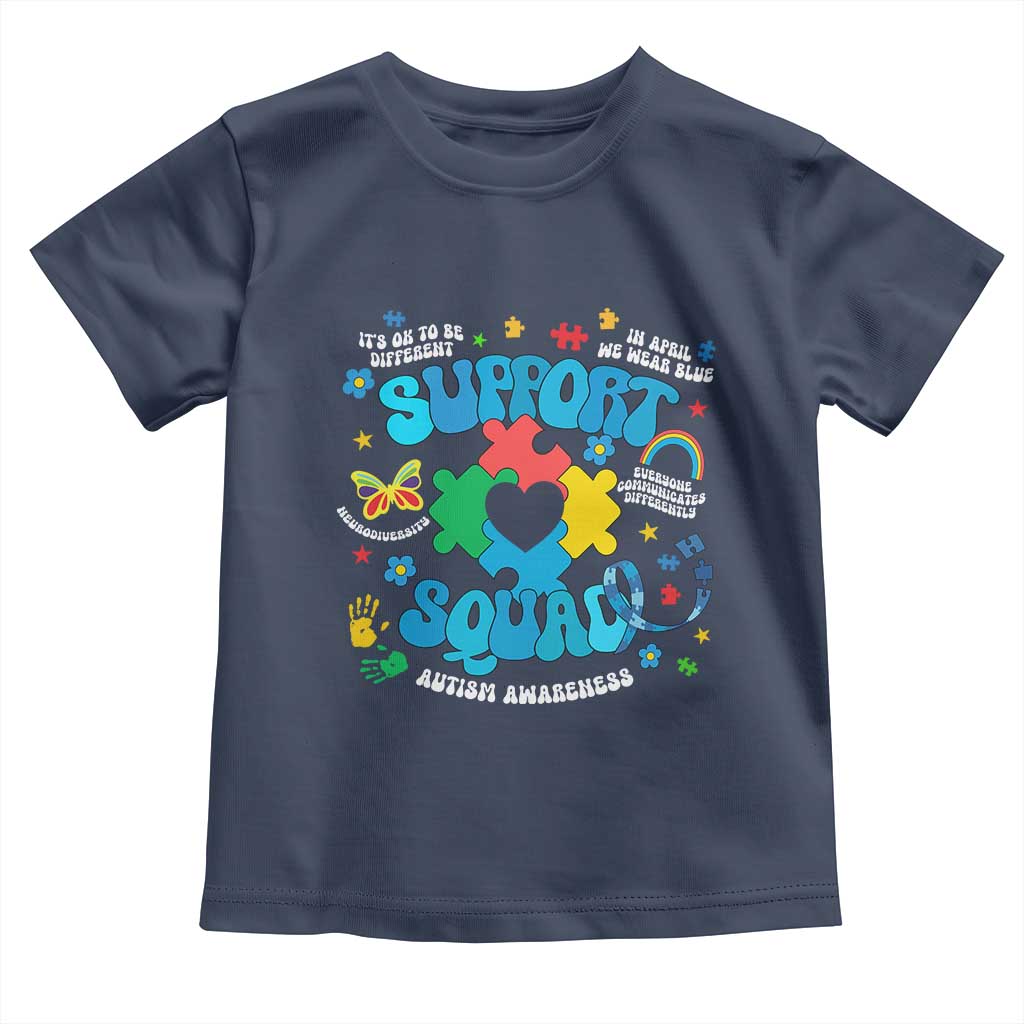 Autism Awareness Support Squad Toddler T Shirt In April We Wear Blue TS02 Navy Print Your Wear