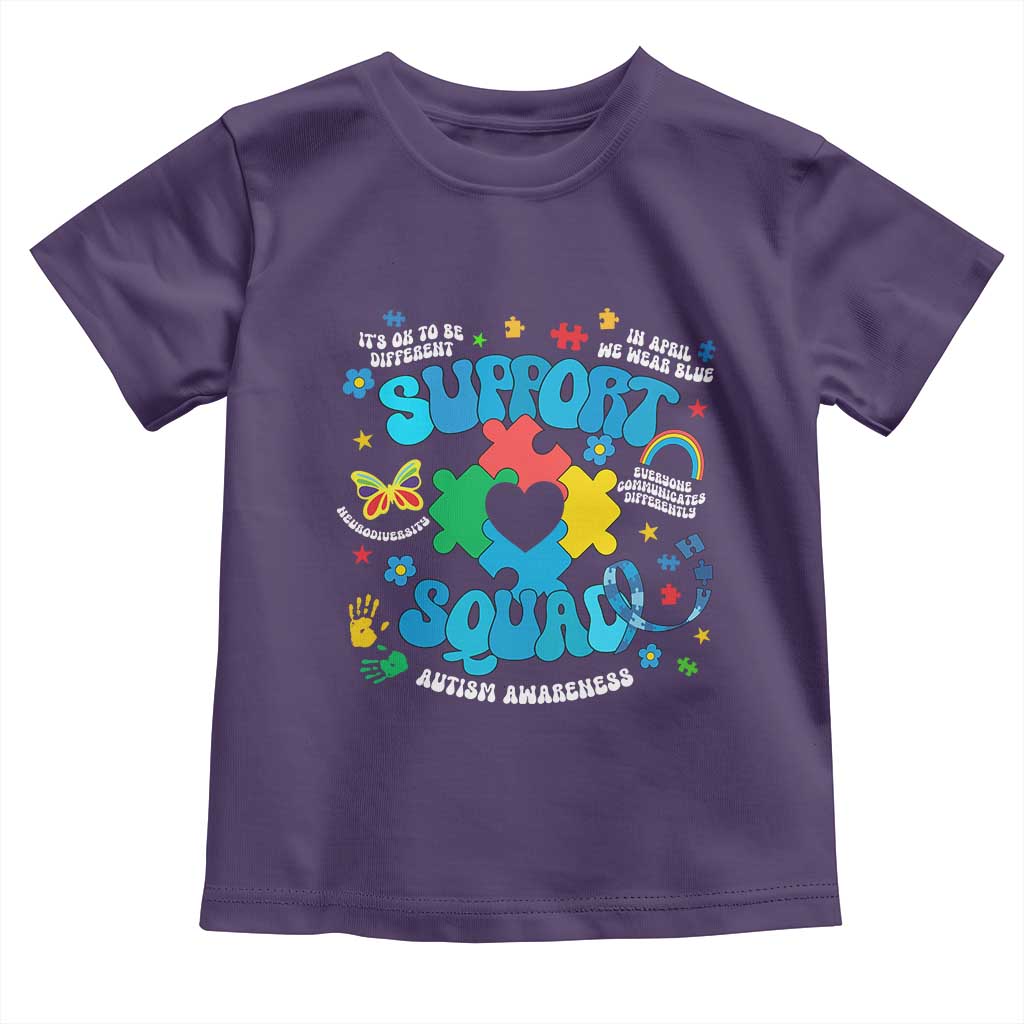 Autism Awareness Support Squad Toddler T Shirt In April We Wear Blue TS02 Purple Print Your Wear