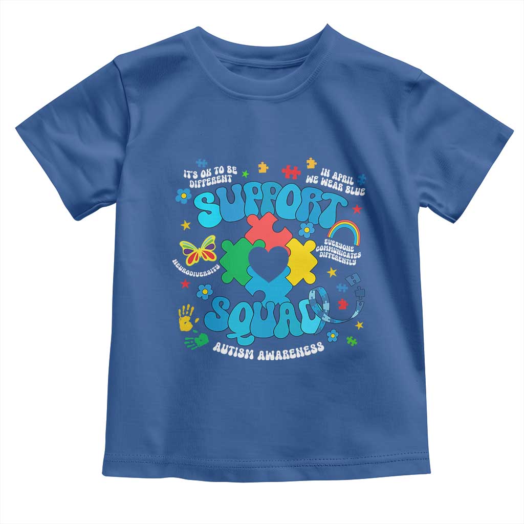 Autism Awareness Support Squad Toddler T Shirt In April We Wear Blue TS02 Royal Blue Print Your Wear