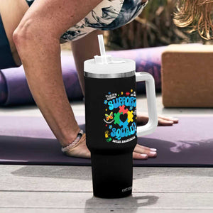 Autism Awareness Support Squad Tumbler With Handle In April We Wear Blue TS02 Print Your Wear