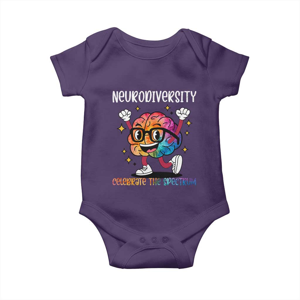 Neurodiversity Brain Baby Onesie Celebrate The Spectrum Autism Acceptance ASD ADHD TS02 Purple Print Your Wear