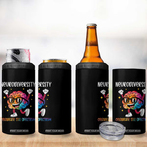 Neurodiversity Brain 4 in 1 Can Cooler Tumbler Celebrate The Spectrum Autism Acceptance ASD ADHD TS02 Print Your Wear