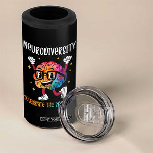 Neurodiversity Brain 4 in 1 Can Cooler Tumbler Celebrate The Spectrum Autism Acceptance ASD ADHD TS02 Print Your Wear