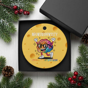 Neurodiversity Brain Ceramic Ornament Celebrate The Spectrum Autism Acceptance ASD ADHD TS02 1pc Yellow Cheese Print Your Wear