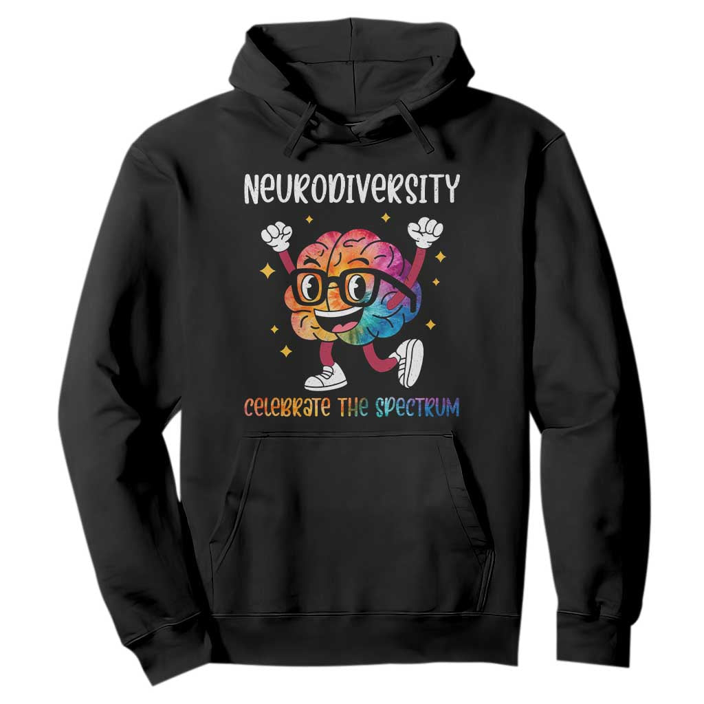Neurodiversity Brain Hoodie Celebrate The Spectrum Autism Acceptance ASD ADHD TS02 Black Print Your Wear