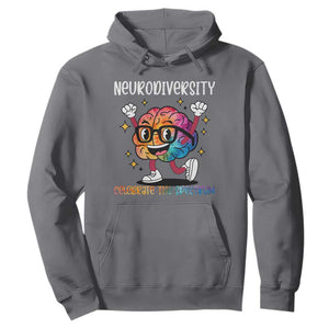 Neurodiversity Brain Hoodie Celebrate The Spectrum Autism Acceptance ASD ADHD TS02 Charcoal Print Your Wear