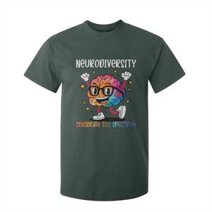 Neurodiversity Brain T Shirt For Kid Celebrate The Spectrum Autism Acceptance ASD ADHD TS02 Dark Forest Green Print Your Wear